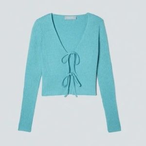 Everlane The Cotton-Merino Front-Tie Top NWT